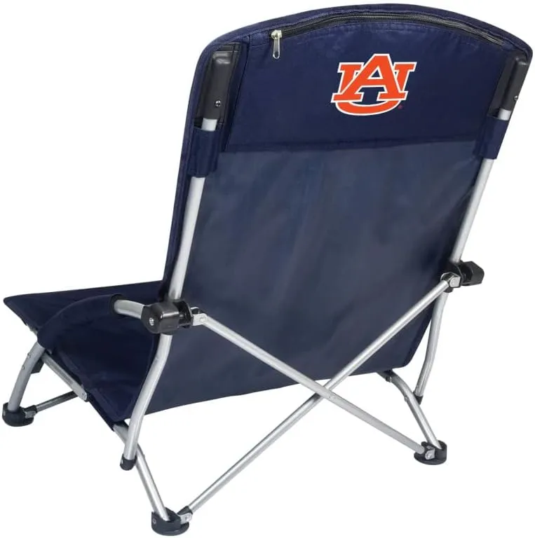 PICNIC TIME NCAA Tranquility Beach Chair with Carry Bag - Low Beach Chair for Adults - Low Lawn Chair