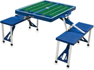 PICNIC TIME NCAA West Virginia Mountaineers Folding Picnic Table - Camping Table - Outdoor Table with Umbrella Hole, (Royal Blue)