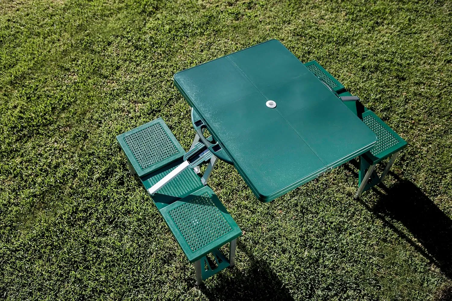 PICNIC TIME NFL Picnic Table Portable Folding Table with Seats and Umbrella