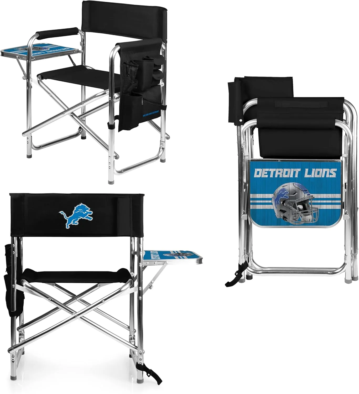 PICNIC TIME NFL Unisex-Adult NFL Sports Chair with Side Table, Beach Chair, Camp Chair for Adults