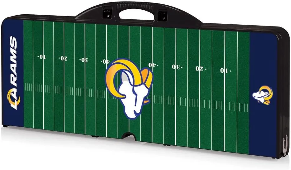 PICNIC TIME NFL Washington Commanders Football Field Folding Picnic Table, Camping Table, Outdoor Table with Umbrella Hole