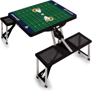 PICNIC TIME NFL Washington Commanders Football Field Folding Picnic Table, Camping Table, Outdoor Table with Umbrella Hole