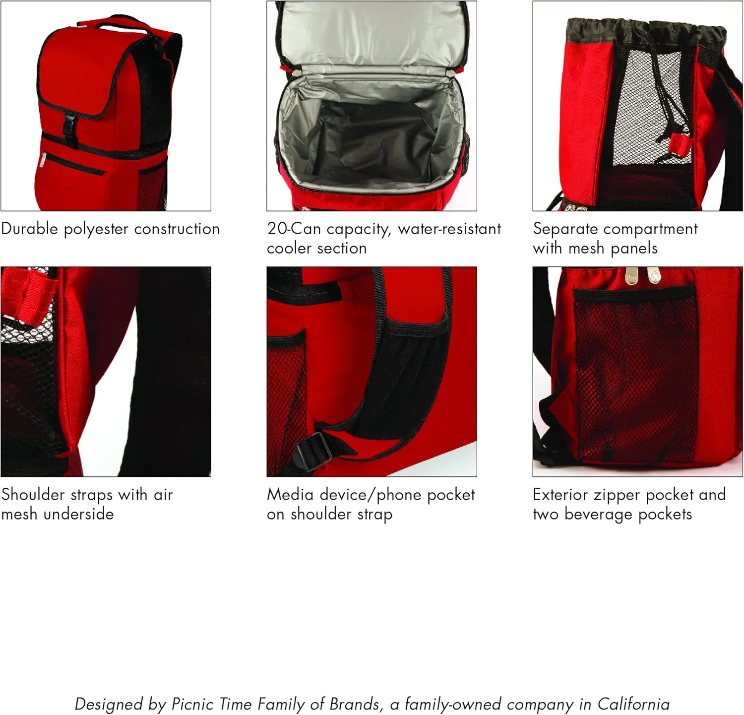 PICNIC TIME NFL Zuma Backpack Cooler, Soft Cooler Backpack, Lunch Cooler