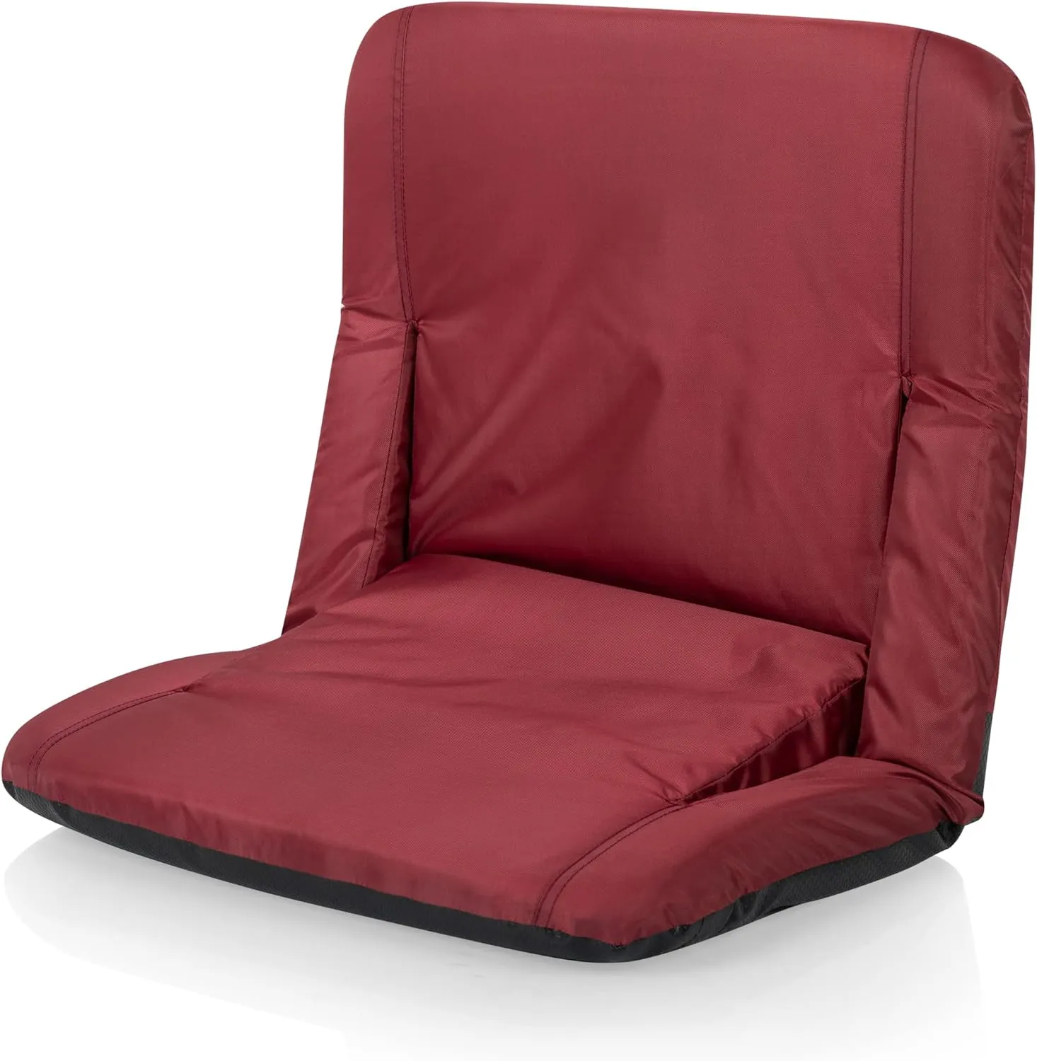 PICNIC TIME ONIVA - a Brand Ventura Reclining Stadium Seat with Back Support - Bleacher Seat - Beach Floor Chair, (Burgundy)