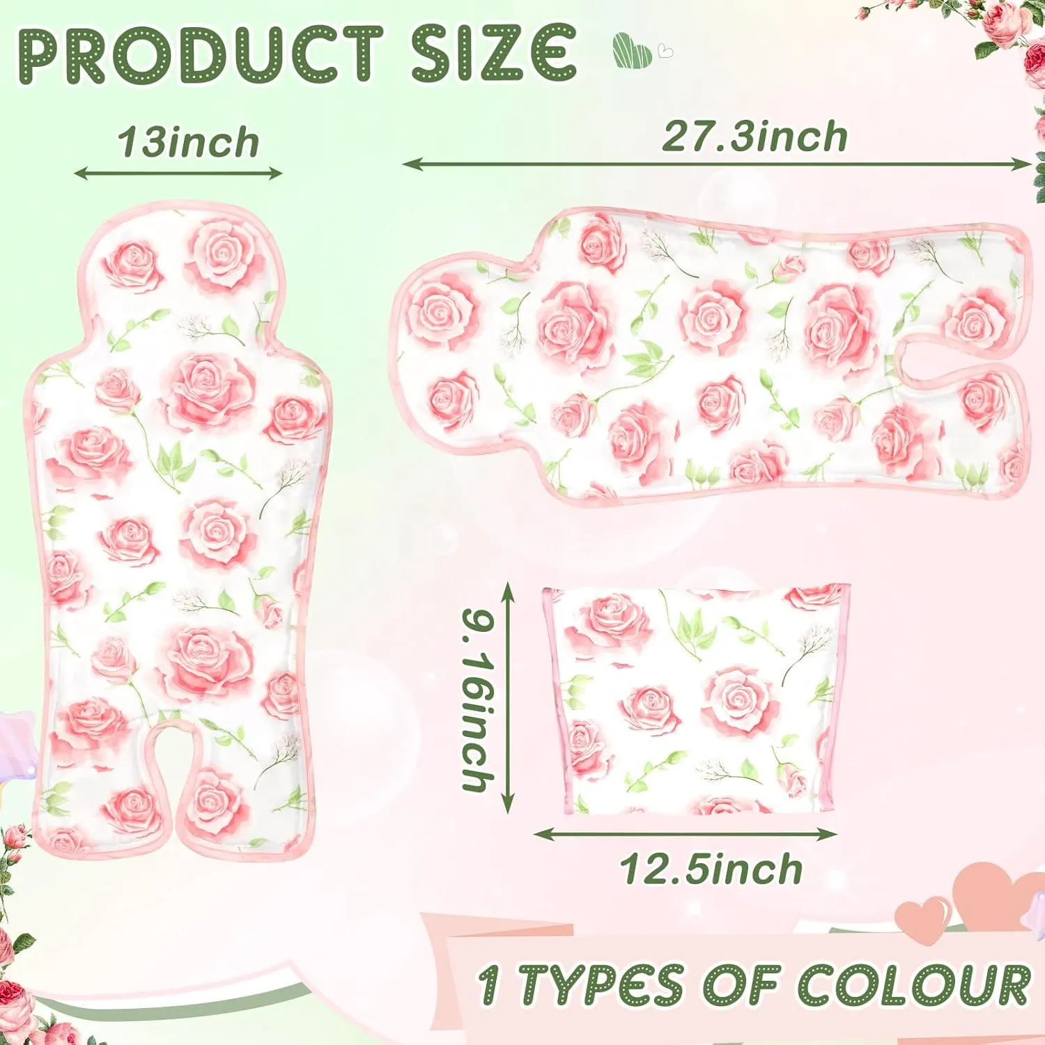 Pinkunn Gel Car Seat Baby Cooling Pad for Summer Breathable Stroller Cooler Pad Multifunctional Carseat Cooling Mat for Baby Child Dining Chair Safety Seat Stroller(Pink,Flower)