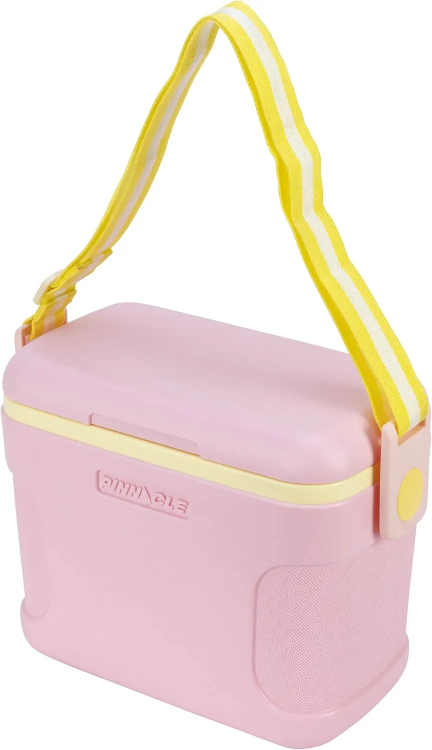 Pinnacle 8.5Qt Mini Cooler – 14 x 7.6 x 10.6In Ice Box with Smart Divider, Locking Lid, Adjustable Shoulder Strap – Insulated Picnic Basket Beach Cooler Bag – 36- Hour Ice Retention – Stylish Colors