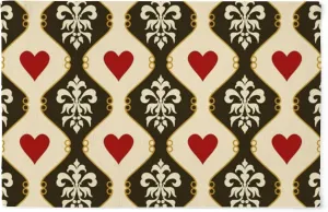 Placemats for Dining Table Mats Heat-Resistant Linen Victorian Hearts Placemats Set Washable Kitchen Counter Protector Easy to Clean