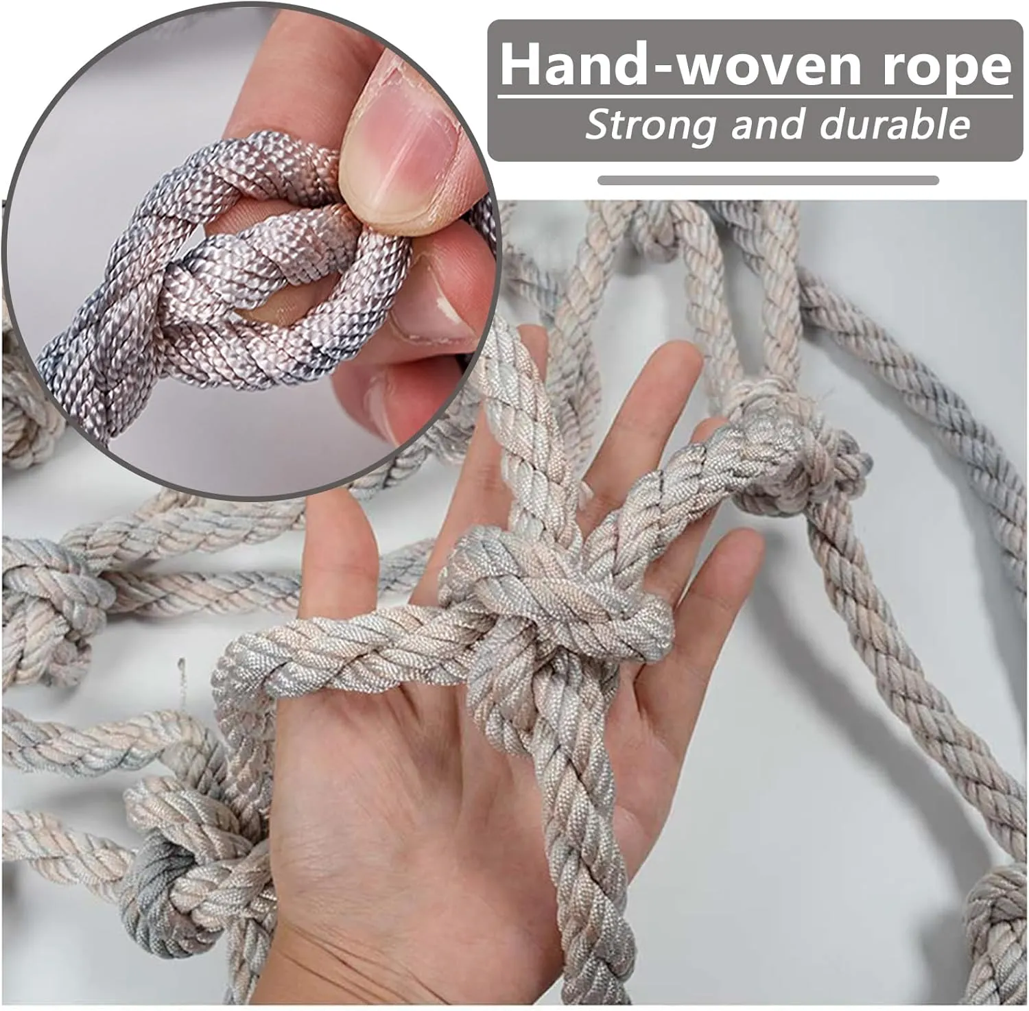 Playground Climbing Cargo Net for Kids,Outdoor Jungle Gyms Protective Netting,Obstacle Courses Equipment Tree House Safety Net Rope,8.5 * 9.5m