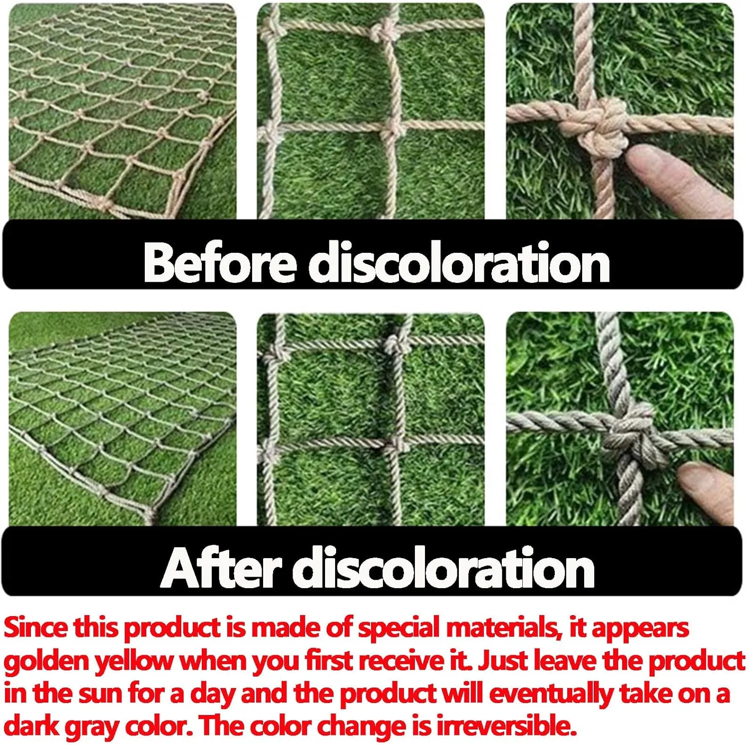 Playground Climbing Net Kids Outdoor Climbing Cargo Net Safety Net for Treehouse Rope Bridge Plant Climbing Support Net Cargo Rope Ladder Truck Trailer Fence Netting,1x2m(3.3x6.6ft)