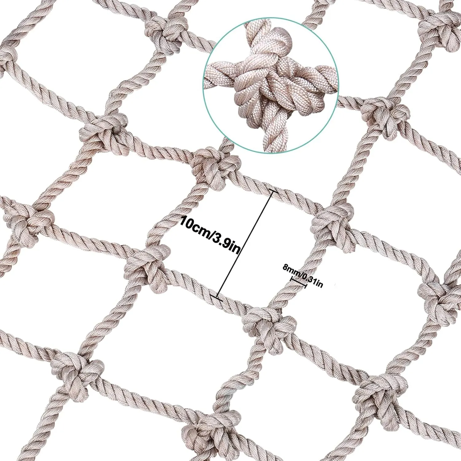 Playground Climbing Net Kids Outdoor Climbing Cargo Net Safety Net for Treehouse Rope Bridge Plant Climbing Support Net Cargo Rope Ladder Truck Trailer Fence Netting,1x2m(3.3x6.6ft)