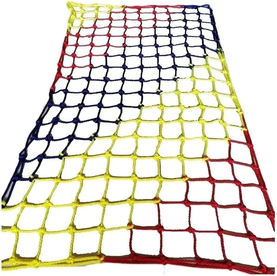Playground Net Climbing Net, Safety Nets Cargo Rope Heavy Duty Netting Treehouse Protection, Rope Ladder Swing Nylon Rope Balcony Banister Protection Fence Decor Mesh(12mm-12cm,2X5m/6.6X13.4ft)