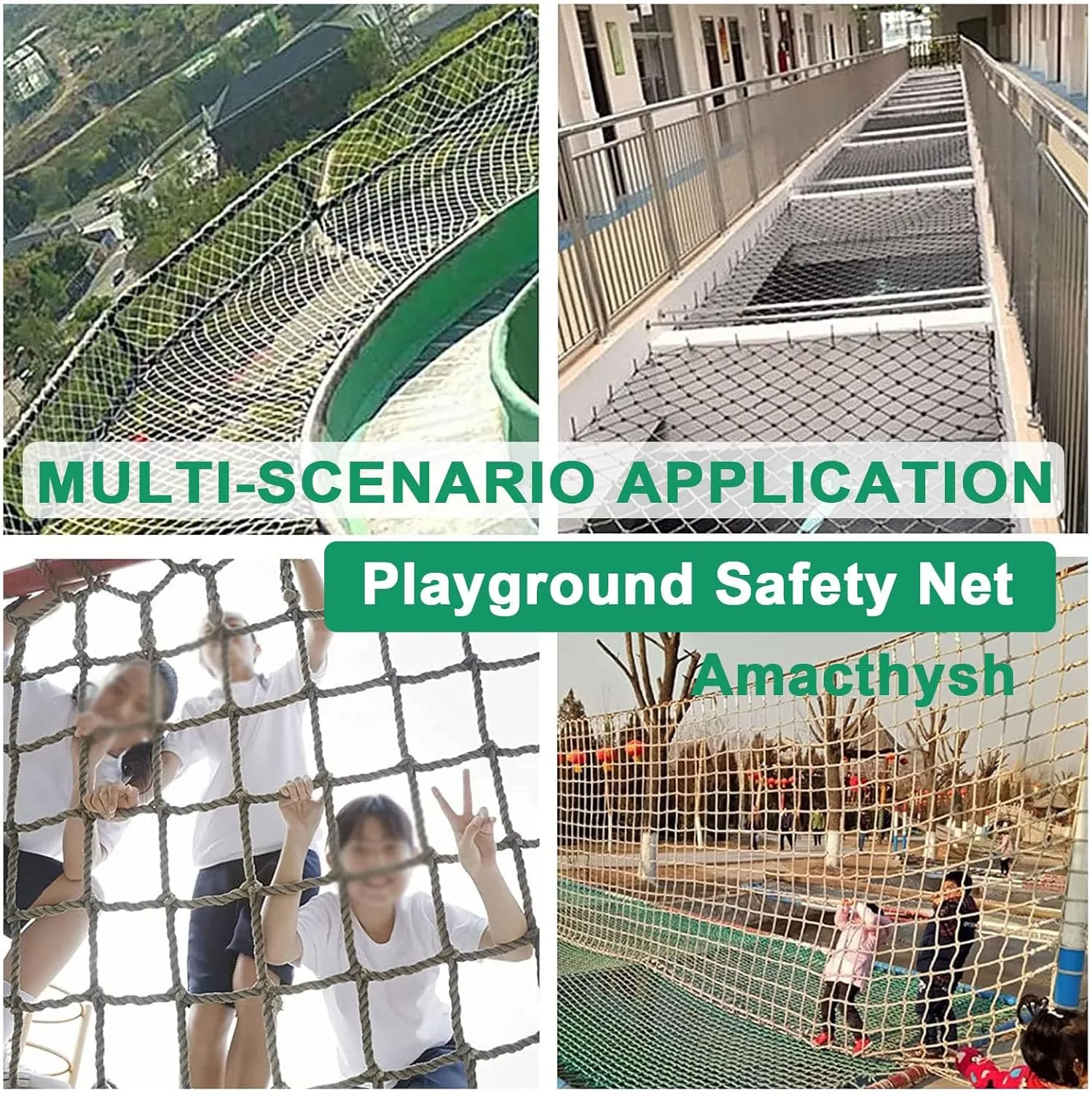 Playground Net for Kids Climbing,Climbing Cargo Net Rope,Indoor and Outdoor Safety Nets,for Backyard Home Swing Training Equipment,7.5 * 7.5m