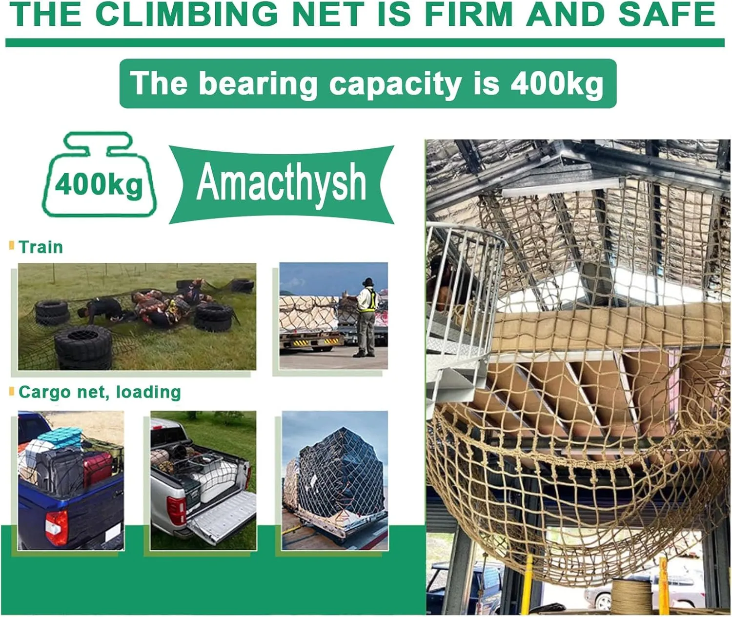 Playground Net for Kids Climbing,Climbing Cargo Net Rope,Indoor and Outdoor Safety Nets,for Backyard Home Swing Training Equipment,7.5 * 7.5m