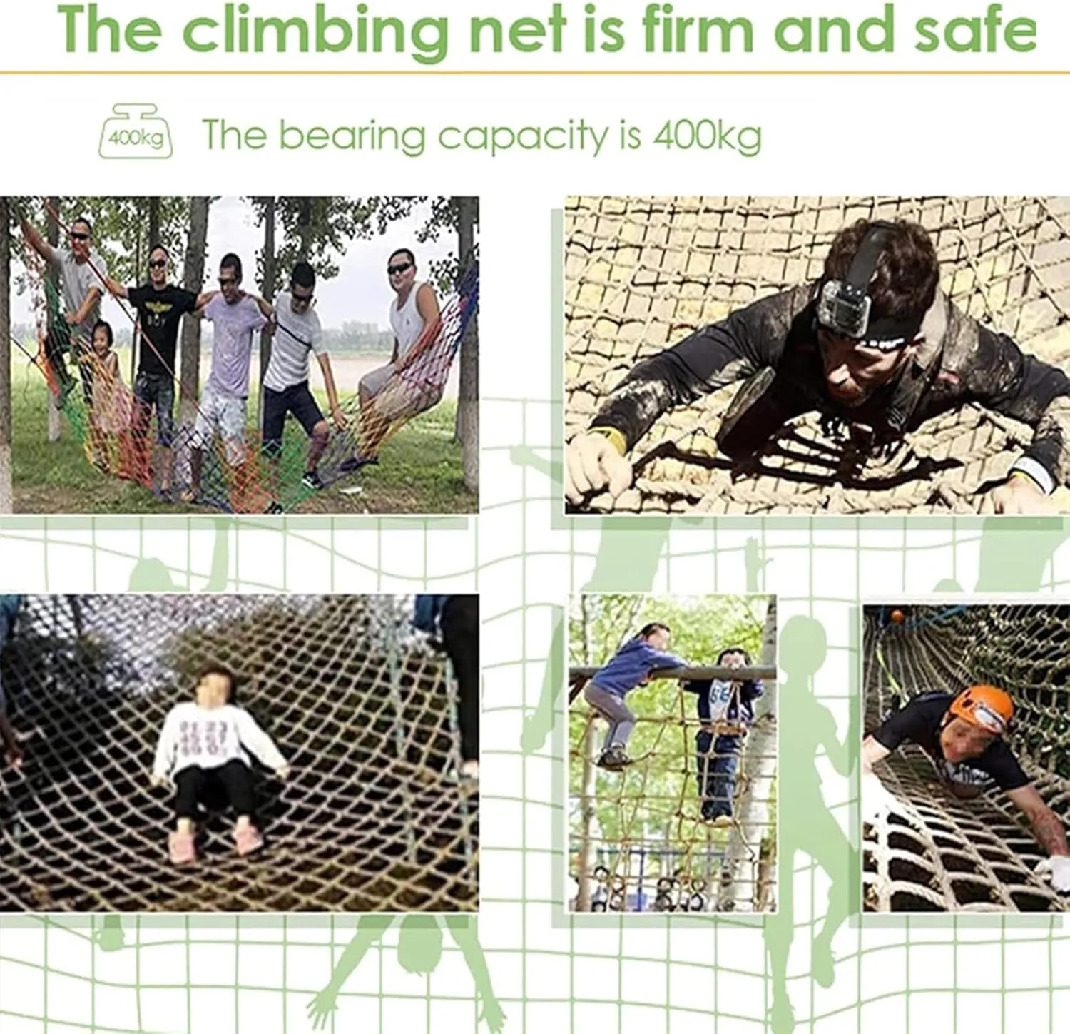 Playground Safety Net Climbing Net, Heavy Duty Climbing Cargo Net, Tree House Climbing Accessories, Rope Ladder Swing Net, Balcony Protection Net(Size:1 * 5m(3.3 * 16.4ft))