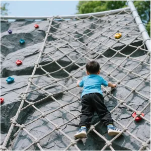 Playground Safety Netting Outdoor Climbing Net Heavy Duty Trailer Cargo Net Kids Tree House Rope Bridge for Patio, Backyard,5x5m(16.4x16.4ft)