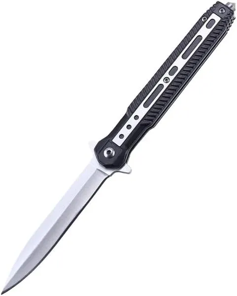 Pocket folding knife outdoor all steel sanding titanium plated wire handle folding, total length 234mm