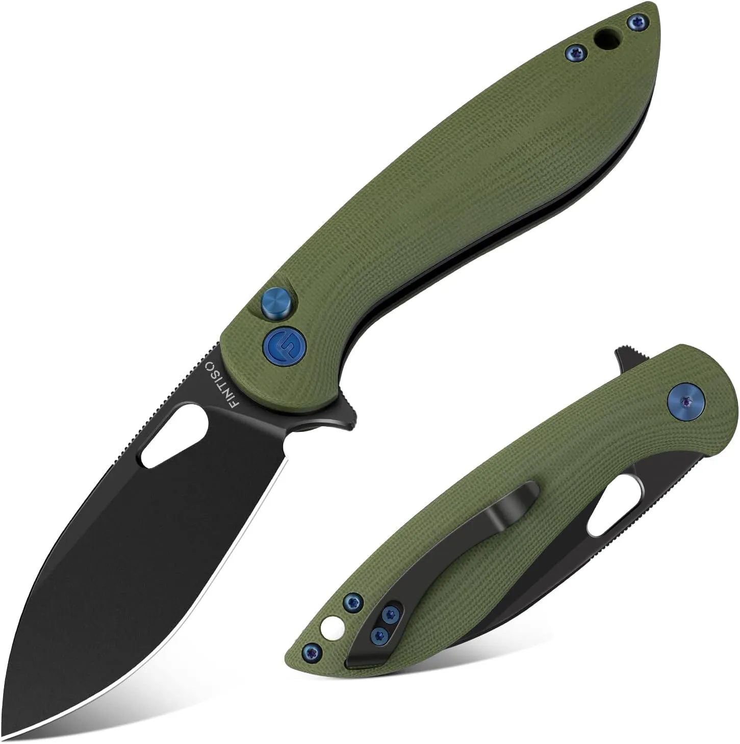 Pocket Knife, 3.1" Premium 14C28N Blade Folding Knife with Button Lock, EDC Knife with G10 Handle for Camping, Hunting, Survival, Best Gift for Men Women
