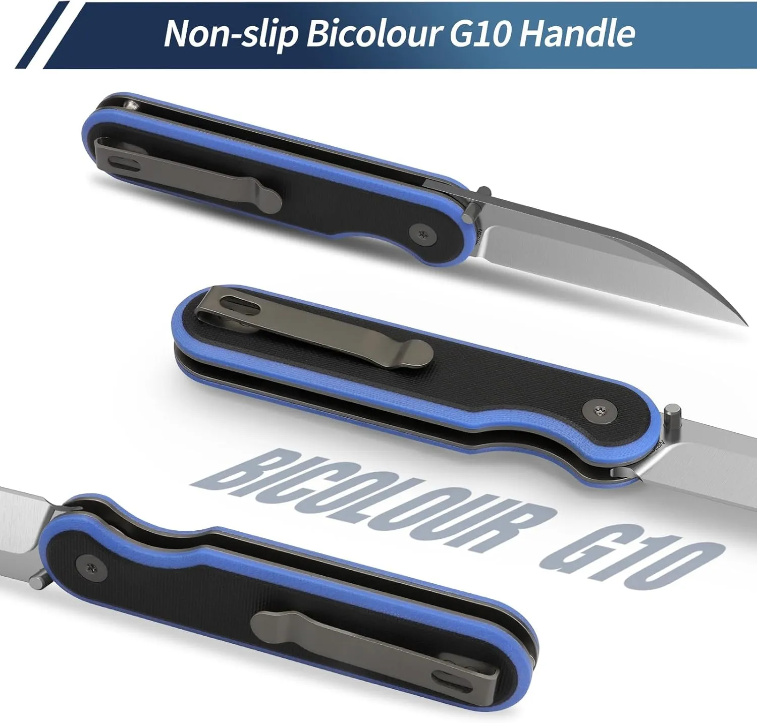 Pocket Knife, 3" 14C28N Blade EDC Knife with G10 Handle, Folding Knife with Pocket Clip for Outdoor Camping, Hunting, Hiking, Survival, Parrot Series