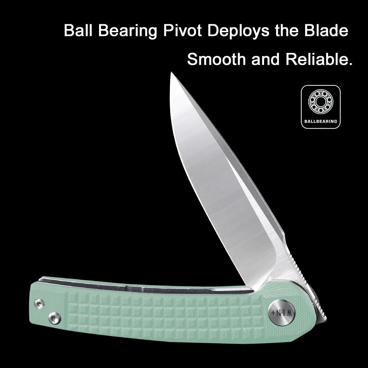 Pocket Knife, Folding Knife with Liner Lock, Tactical Knives with Ball Bearing and Clip, D2 Small EDC Knife for Survival Camping, Ideal gift for Men and Women 3613 (Jade-G10)