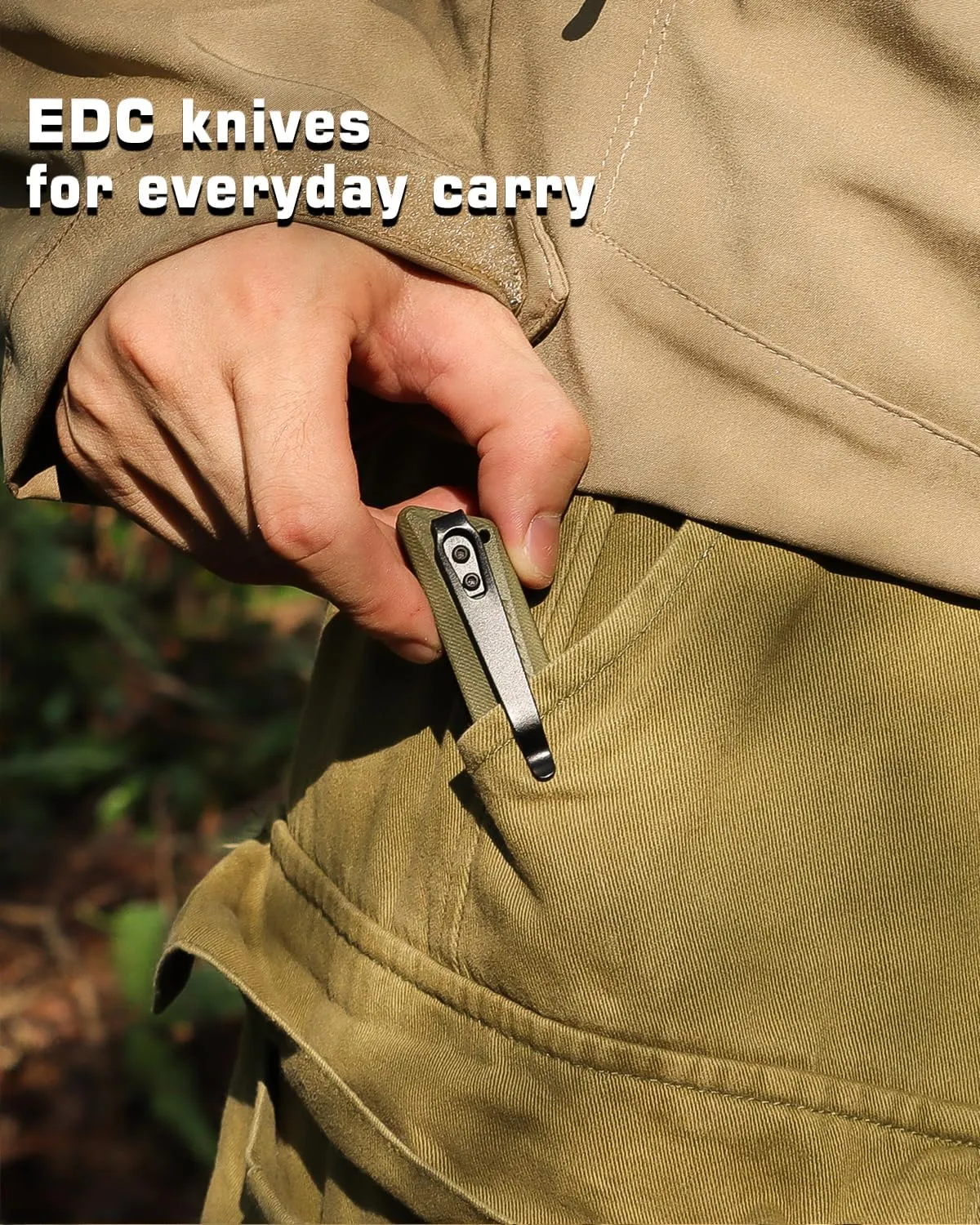 Pocket Knife GD22K, Flipper Open D2 Steel Tanto Folding knife with Durable G10 Handle,Men Women Everyday Carry EDC Knife,Sharp Camping Hiking Daily Work Knives