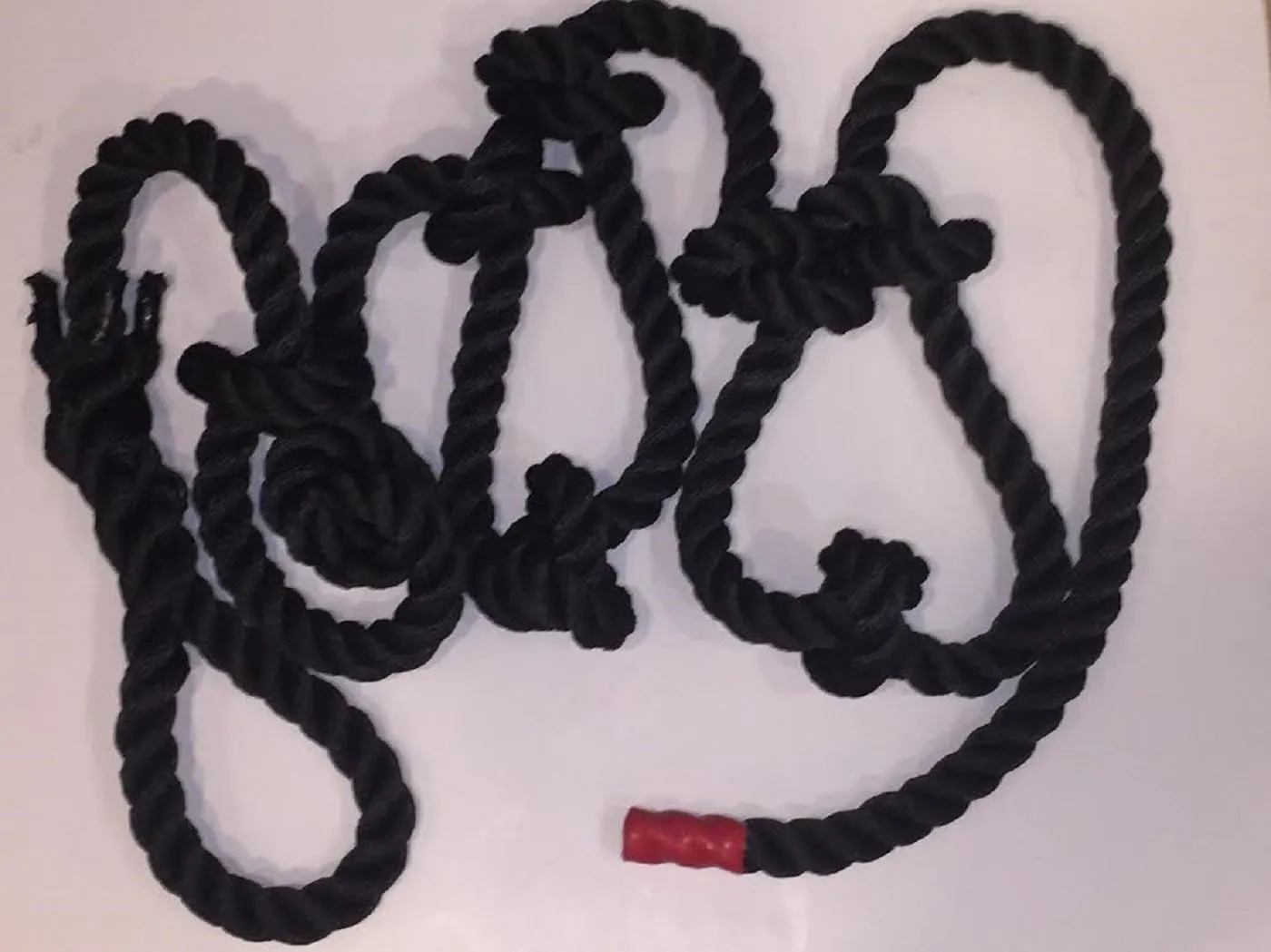 Poly Dacron Knotted Gym Climbing Rope (Black)
