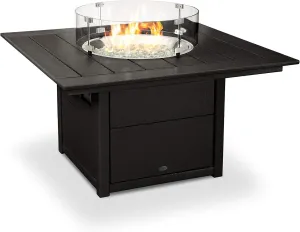Polywood® Square 42" Fire Pit Table (Black)