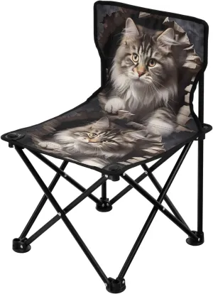 Portable Camping Folding Chairs Foldable Chair Small Cat 4 Lightweight Backpacking Outdoor Outside Fishing