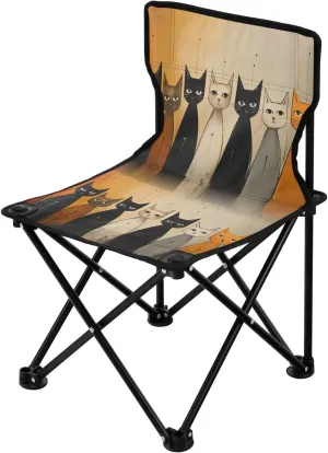 Portable Camping Folding Chairs Foldable Chair Small Cat Stick Figure Lightweight Backpacking Outdoor Outside Fishing