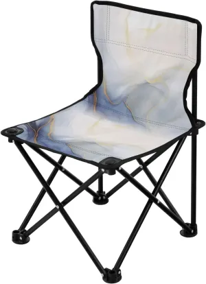 Portable Camping Folding Chairs Foldable Chair Small Marble Navy White Lightweight Backpacking Outdoor Outside Fishing
