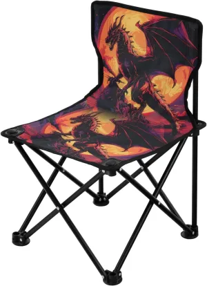 Portable Camping Folding Chairs Foldable Chair Small Pterosaur Sunset Lightweight Backpacking Outdoor Outside Fishing