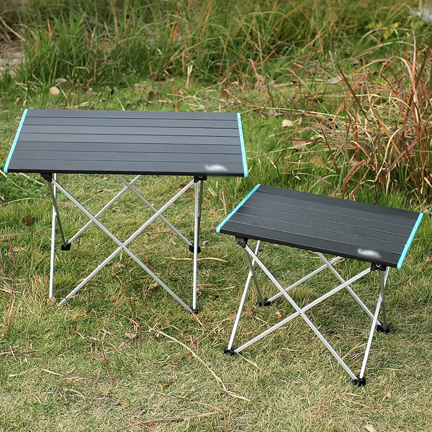 Portable Camping Table, Light Folding Table with Aluminum Table Top and Carrying Bag, for Outdoor, Picnic, Cooking, Beach, Hiking, Fishing (Size : 57cm)