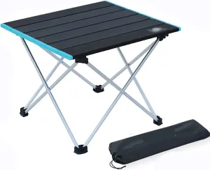 Portable Camping Table, Light Folding Table with Aluminum Table Top and Carrying Bag, for Outdoor, Picnic, Cooking, Beach, Hiking, Fishing (Size : 57cm)