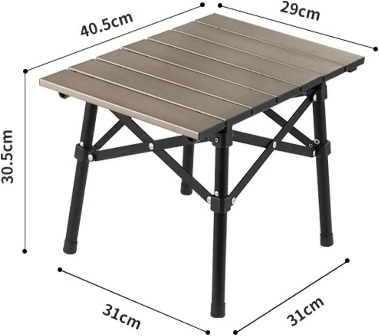 Portable Camping Table, Ultralight Aluminum Folding Beach Table Camp for Camping Hiking Outdoor Picnic,Champagne