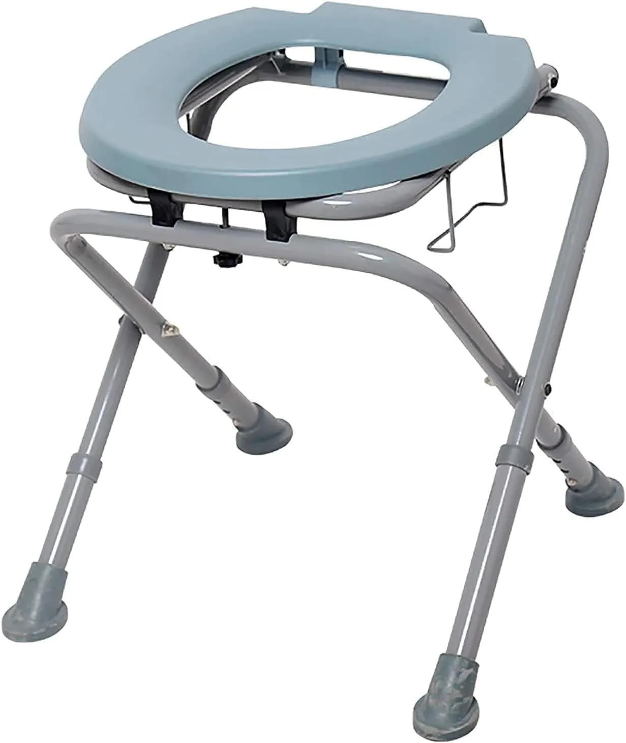Portable Commode Chair for Seniors, Compact Lightweight Folding Toilet Seat for Travel, Camping, Outdoor Use