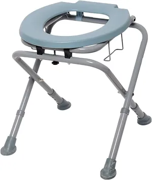 Portable Commode Chair for Seniors, Compact Lightweight Folding Toilet Seat for Travel, Camping, Outdoor Use