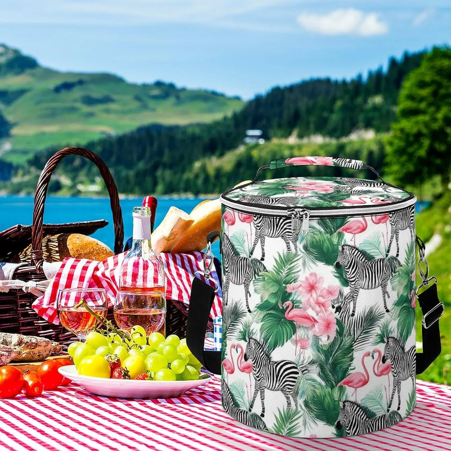 Portable Cooler Bags with Adjustable Shoulder Straps Fit BBQ, Camping, Outdoor