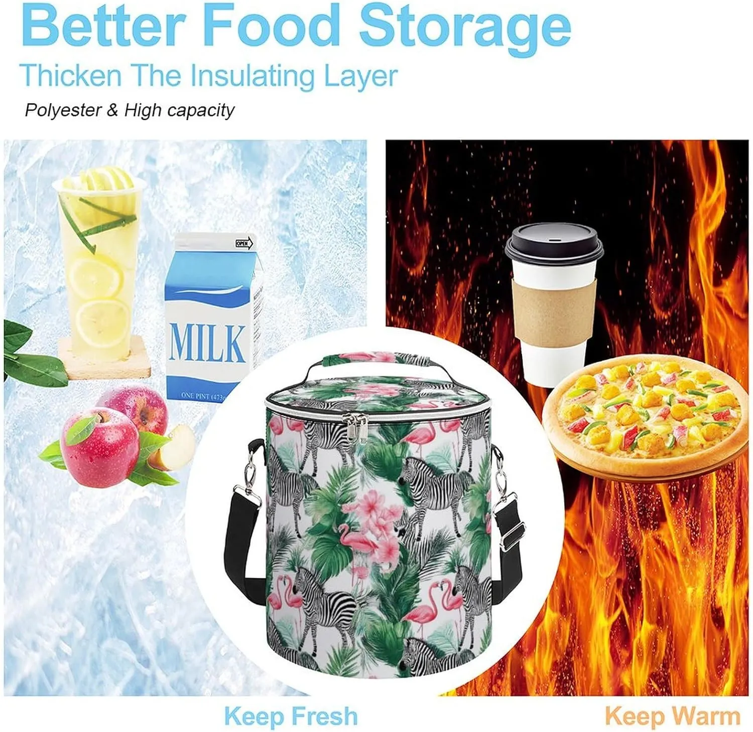 Portable Cooler Bags with Adjustable Shoulder Straps Fit BBQ, Camping, Outdoor