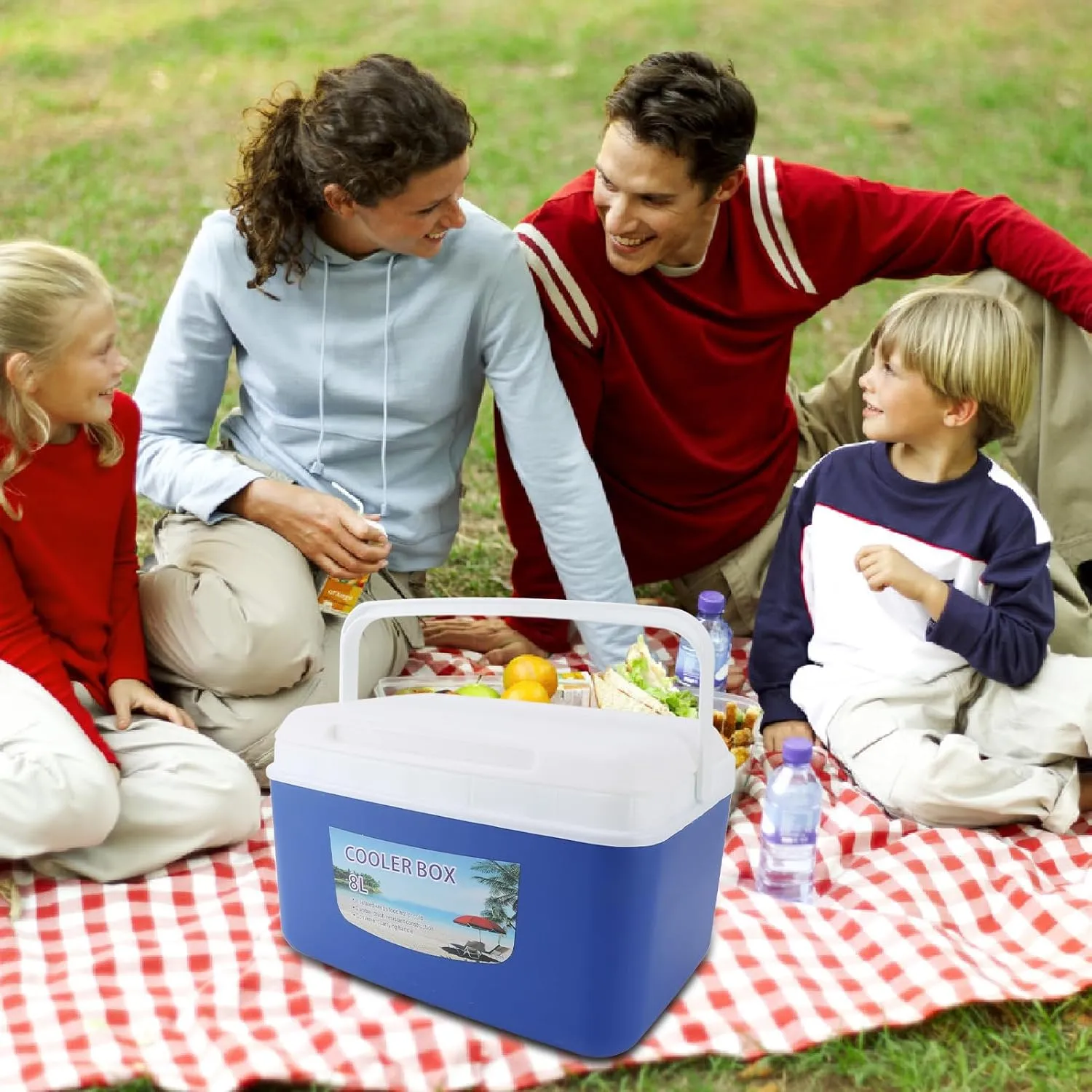 Portable Cooler, Picnic Cooler, 8L Insulated Portable Cooler - Versatile Hard Cooler Box for Efficient Warm & Cold Insulation of Drinks and Food - Ideal for Camping, Picnics