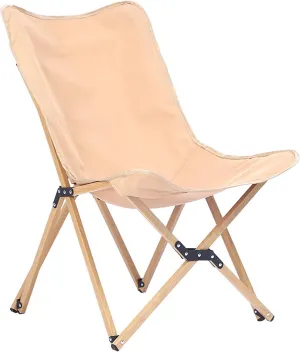 Portable Folding Camping Chair Wood Grain Butterfly Chair Lightweight Wide Seat Comfortable Soft Padded Oxford Fabric for Beach Fishing Picnic Garden