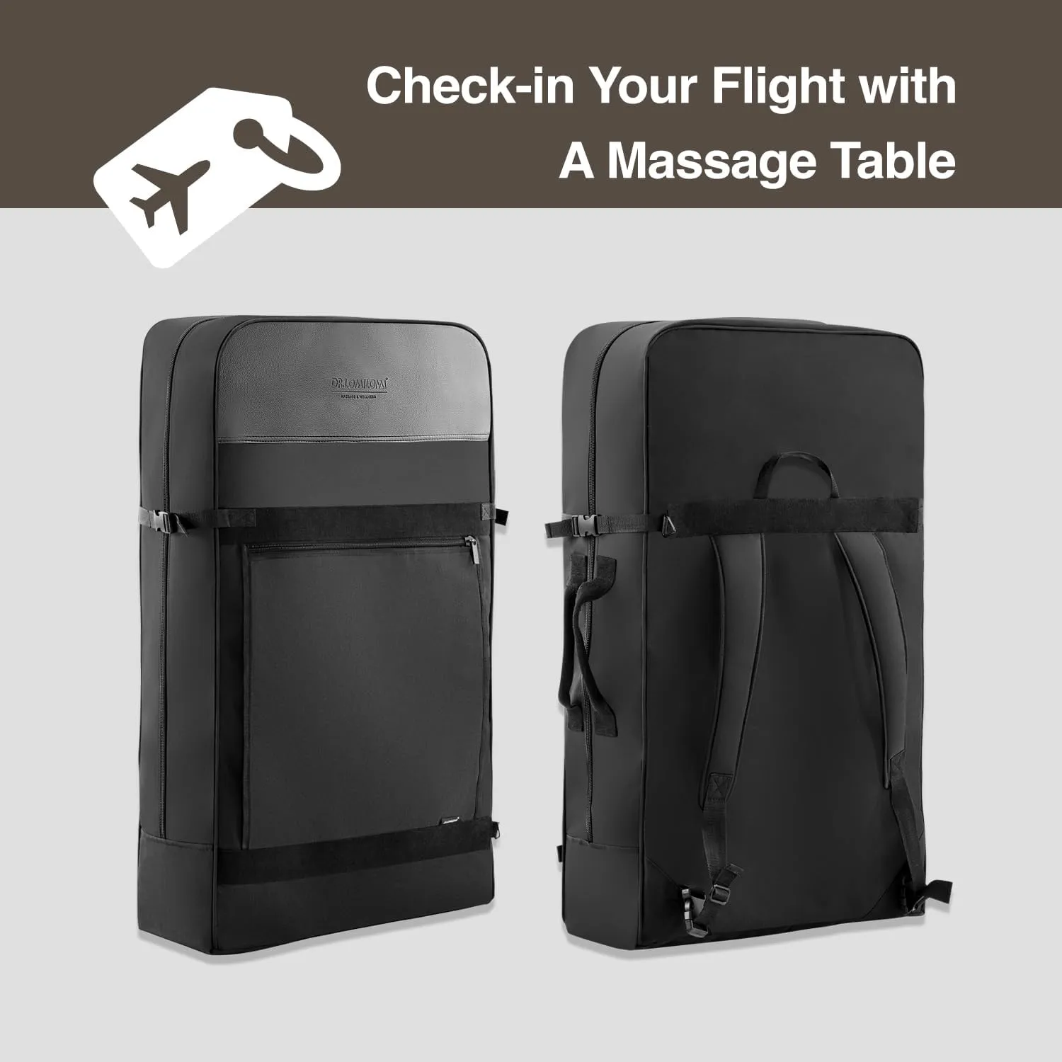 Portable Massage Table, Ultra-Light Travel-Sized Aluminum Foldable Massage Table, Wide Spa Bed Package 302 Halia (Black, Standard)