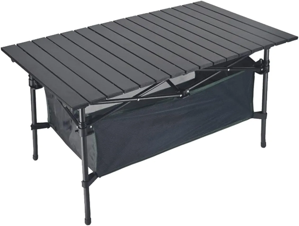 Portable Picnic Folding Table Lightweight Camping Desk Waterproof Durable Aluminium Alloy BBQ Table for Outdoor Traveling Space Saving Storage Foldable Design Wilderness Camping Table