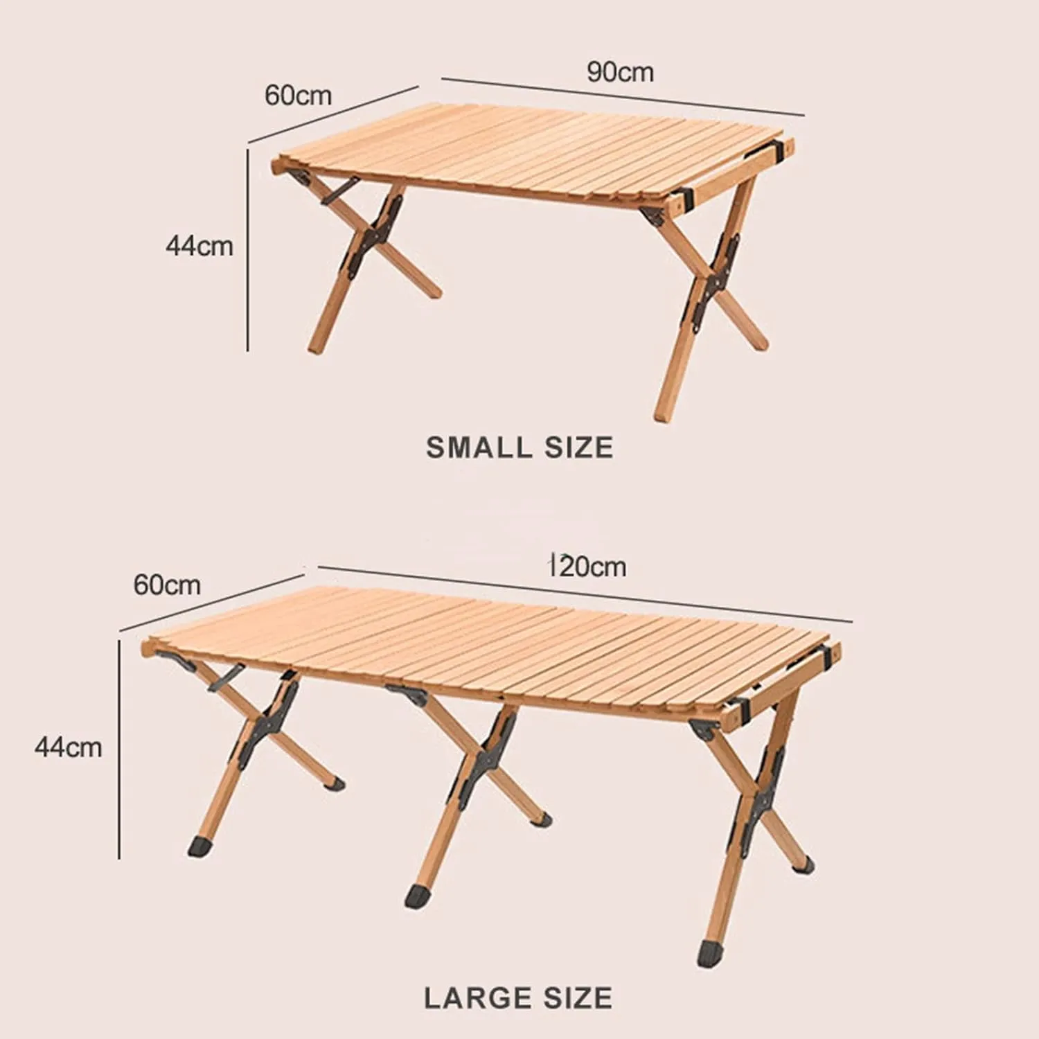 Portable Picnic Table, Folding Wooden Camping Table with Bag,Camping Barbecue Self Driving Picnic Table for Outdoor& Indoor, Beach, Patio, Yard (B 120x59.5x45cm)