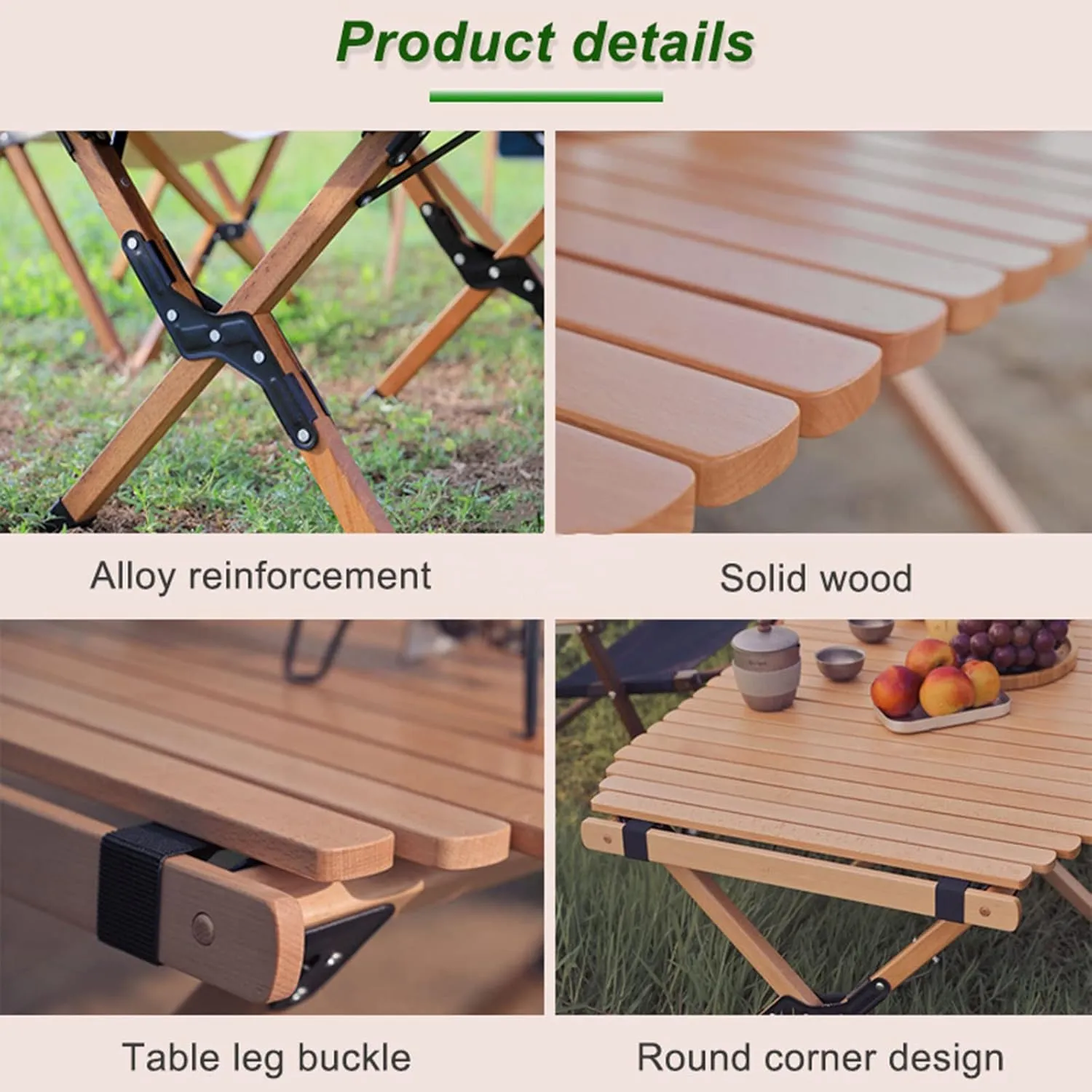 Portable Picnic Table, Folding Wooden Camping Table with Bag,Camping Barbecue Self Driving Picnic Table for Outdoor& Indoor, Beach, Patio, Yard (B 120x59.5x45cm)