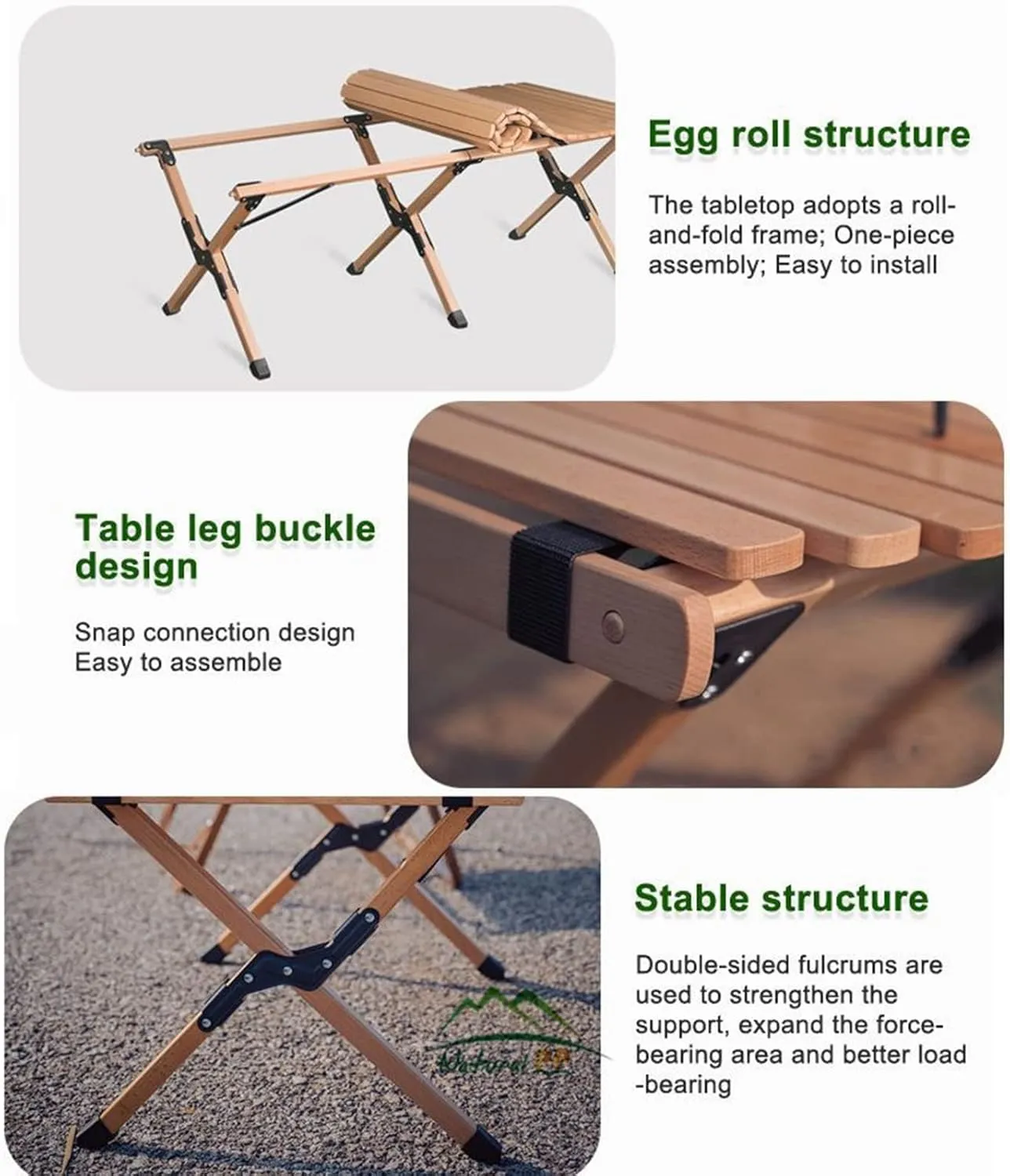Portable Picnic Table, Folding Wooden Camping Table with Bag,Camping Barbecue Self Driving Picnic Table for Outdoor& Indoor, Beach, Patio, Yard (B 120x59.5x45cm)