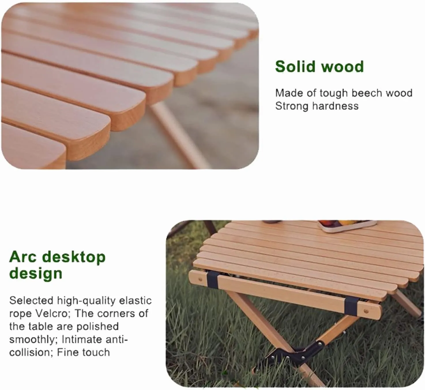 Portable Picnic Table, Folding Wooden Camping Table with Bag,Camping Barbecue Self Driving Picnic Table for Outdoor& Indoor, Beach, Patio, Yard (B 120x59.5x45cm)