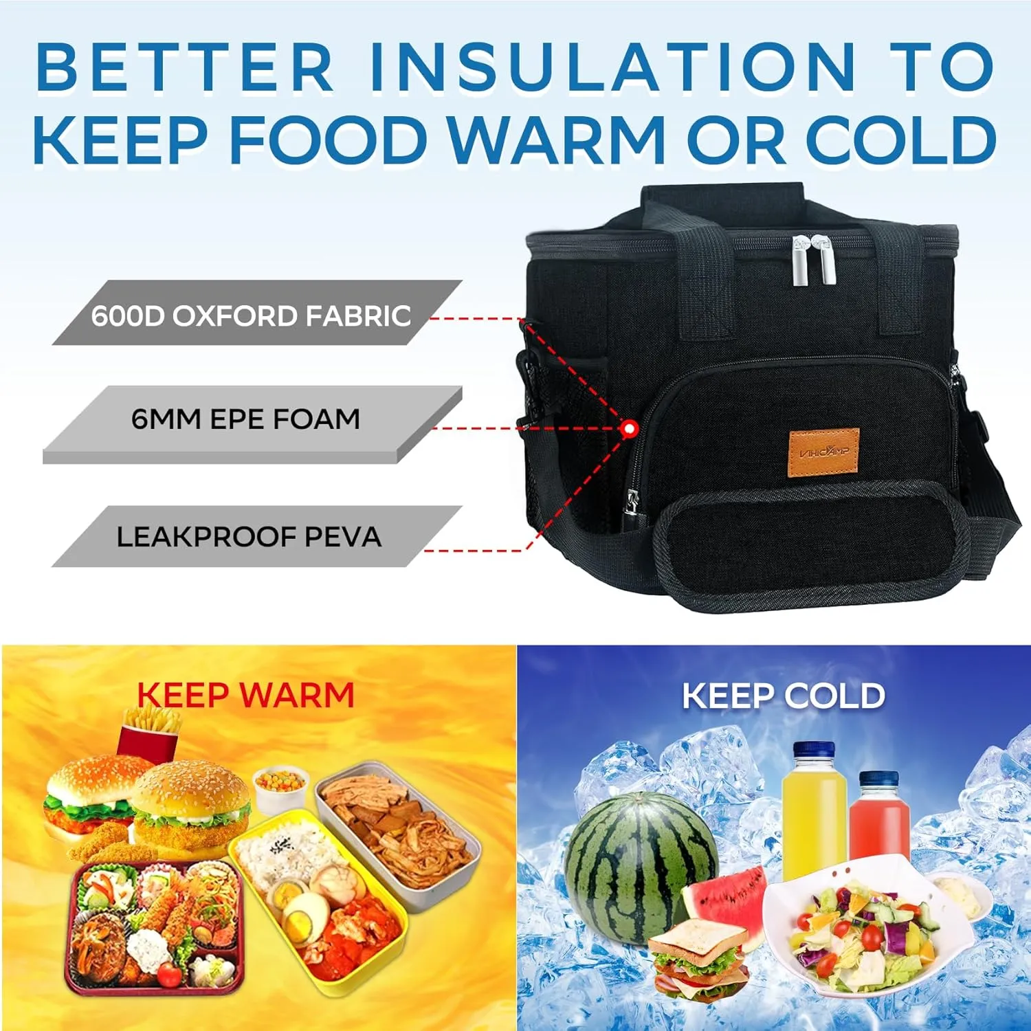 Portable Soft Cooler Bag - 24/60 Can Insulated Camping Cooler, Leakproof Collapsible Soft Sided Cooler for Drink, Suitable for Picnic, Beach, Outdoor, Lunch, Work, Ice Chest