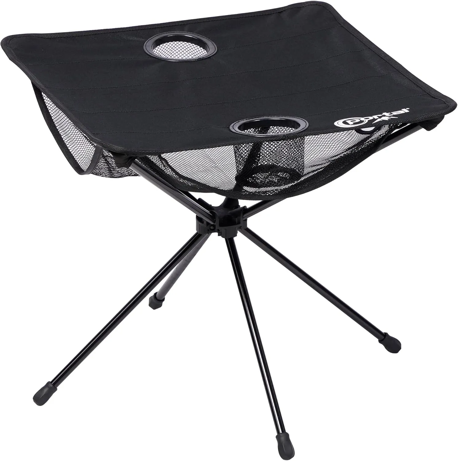 PORTAL Folding Camping Table, Ultralight Compact Aluminum Mesh Table with Carrying Bag, Small Beach Table Foldable Portable for Sand, Outdoor, Picnic, Camp, Boat, Travel, Black