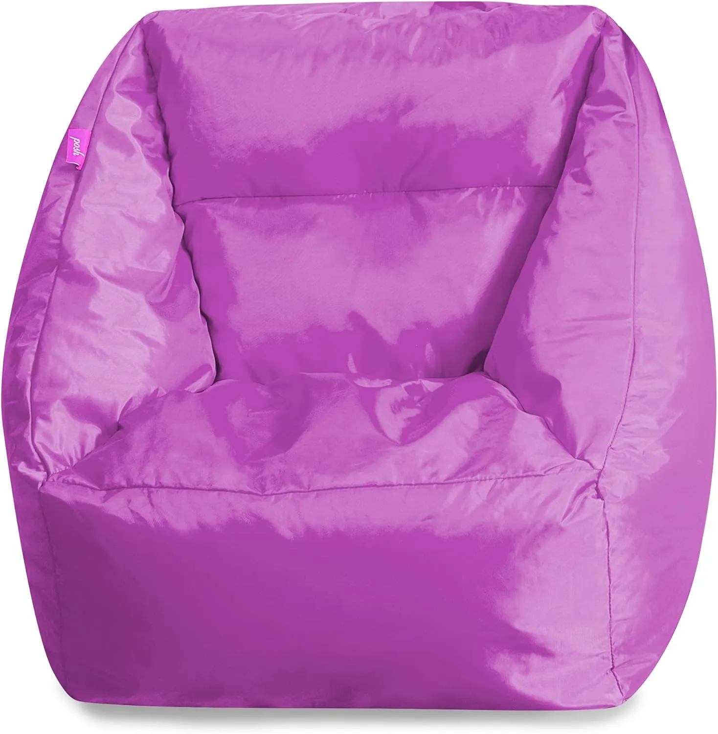 Posh Creations Coronado Bean Bag Boys and Girls Large Chair for Kids, for Gaming and Playrooms, Soft Nylon-Purple, Large Bean Bag