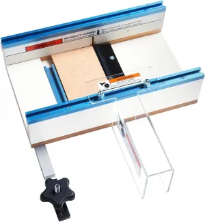 POWERTEC Table Saw Small Parts Crosscut Sled Kit w/Blade Guard, Aluminum Miter Bar, Miter Slot Stop & MDF Zero-Clearance Fence Support for Woodworking
