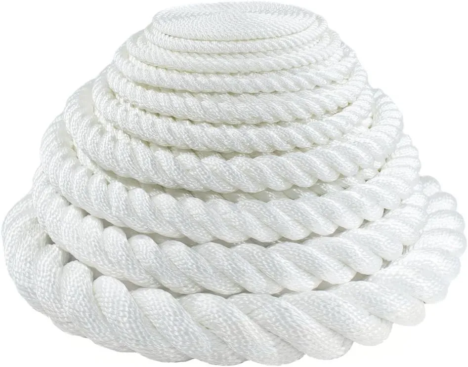 Premium White Twisted Nylon Rope (1 Inch x 100 Feet) - Multipurpose Utility Line